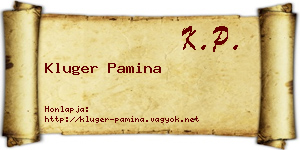 Kluger Pamina névjegykártya